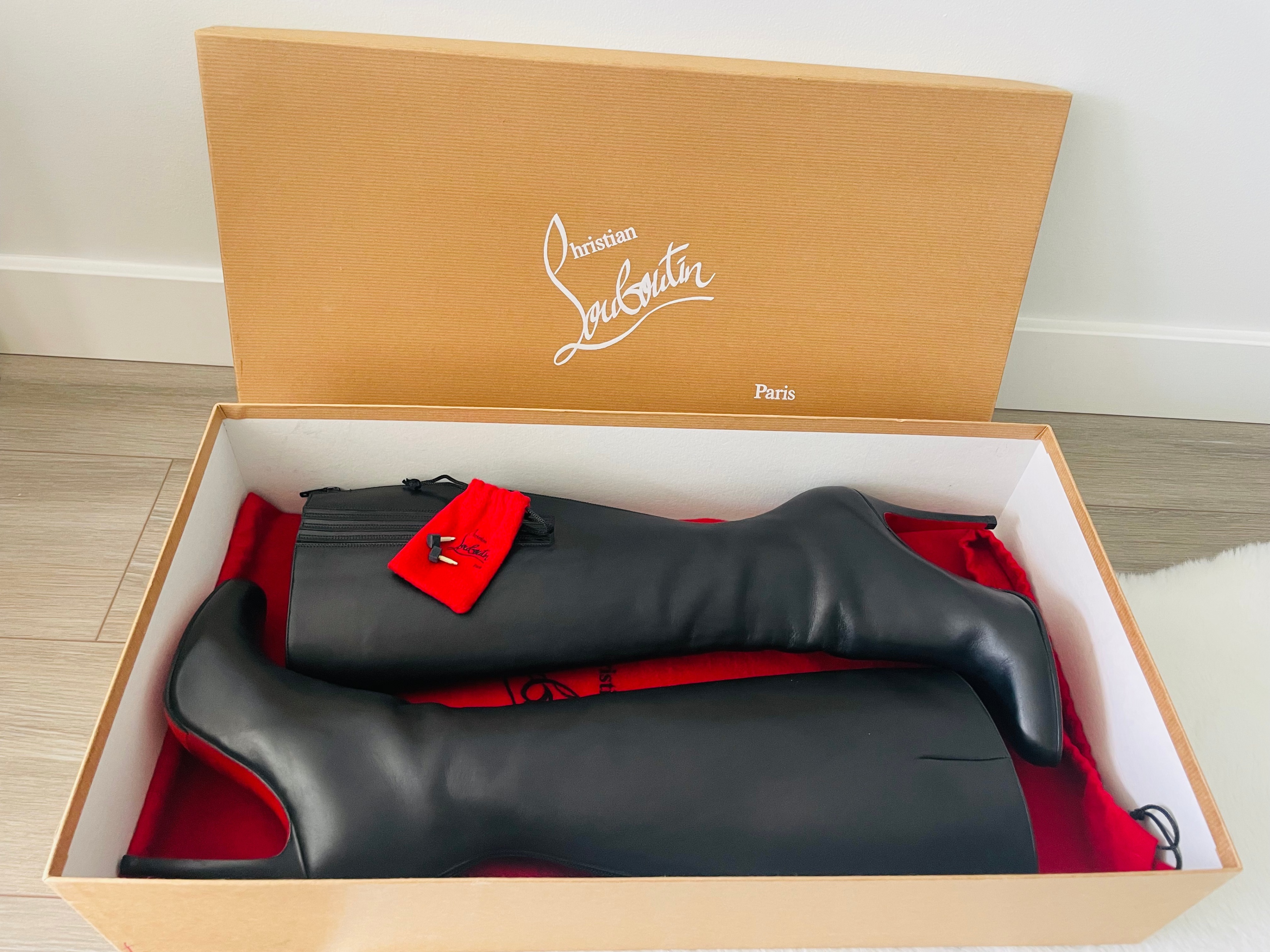 Christian Louboutin Kate Botta Boots, Black Calf -Size 36 C$1100