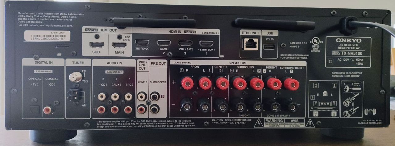 Onkyo TX-NR5100 7.2ch 8K AVR - Like New! Dolby Atmos/Gaming