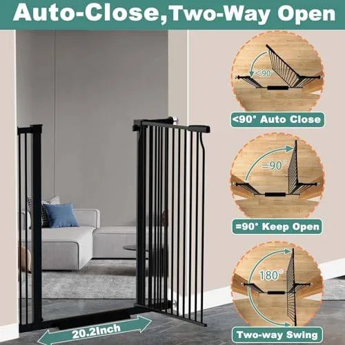 40.5" Extra Tall Baby Gate, 29.6"-32.5" Extra Wide Dog Pet Gate image indicator(9)