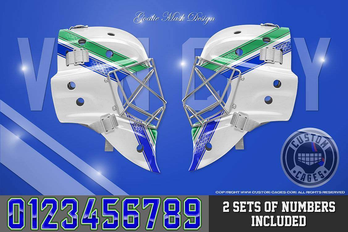 Hockey Goalie Mask Vinyl Decal Set Vancouver Canucks Sticker