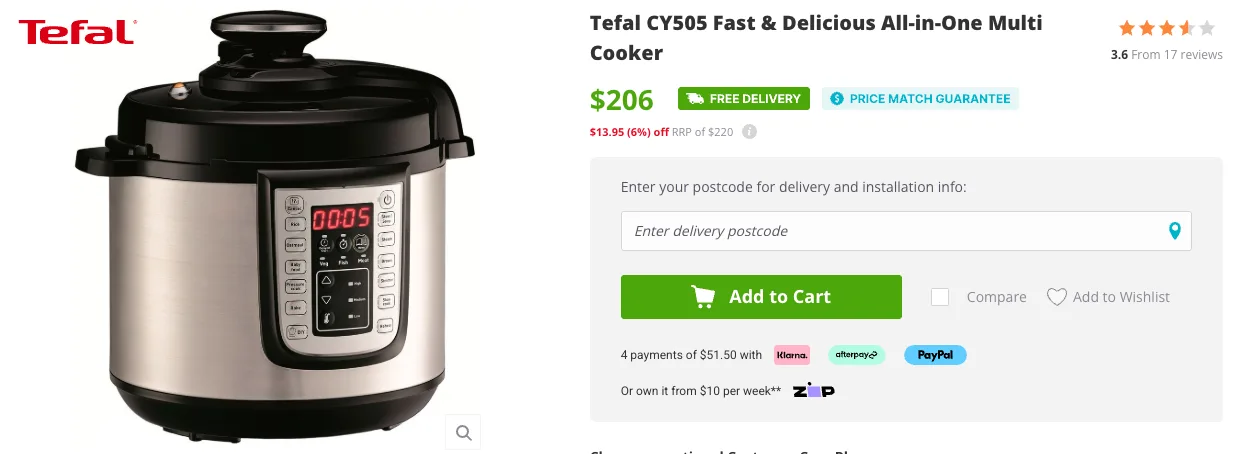 T-fal CY505 Multi-Cooker Pressure/Slow Cook, 25+ Programs image indicator(2)