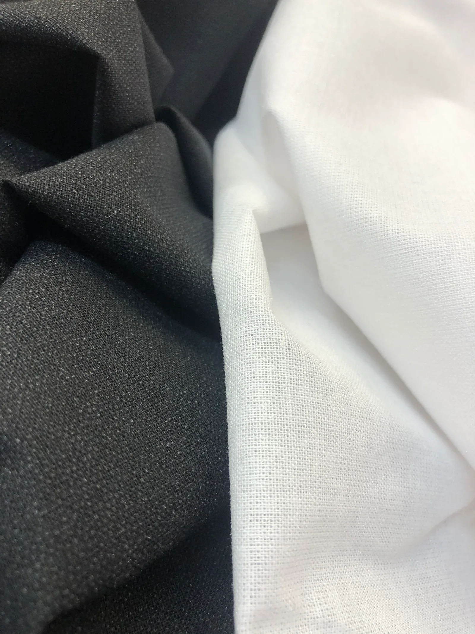 ½ Yard Each Black & White Fusible Interfacing - Medium Weight thumbnail