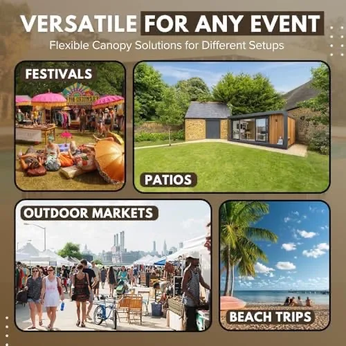 Flexzion Gazebo Cover Replacement Canopy Top 10x10 Ft (3m x 3m) image indicator(7)