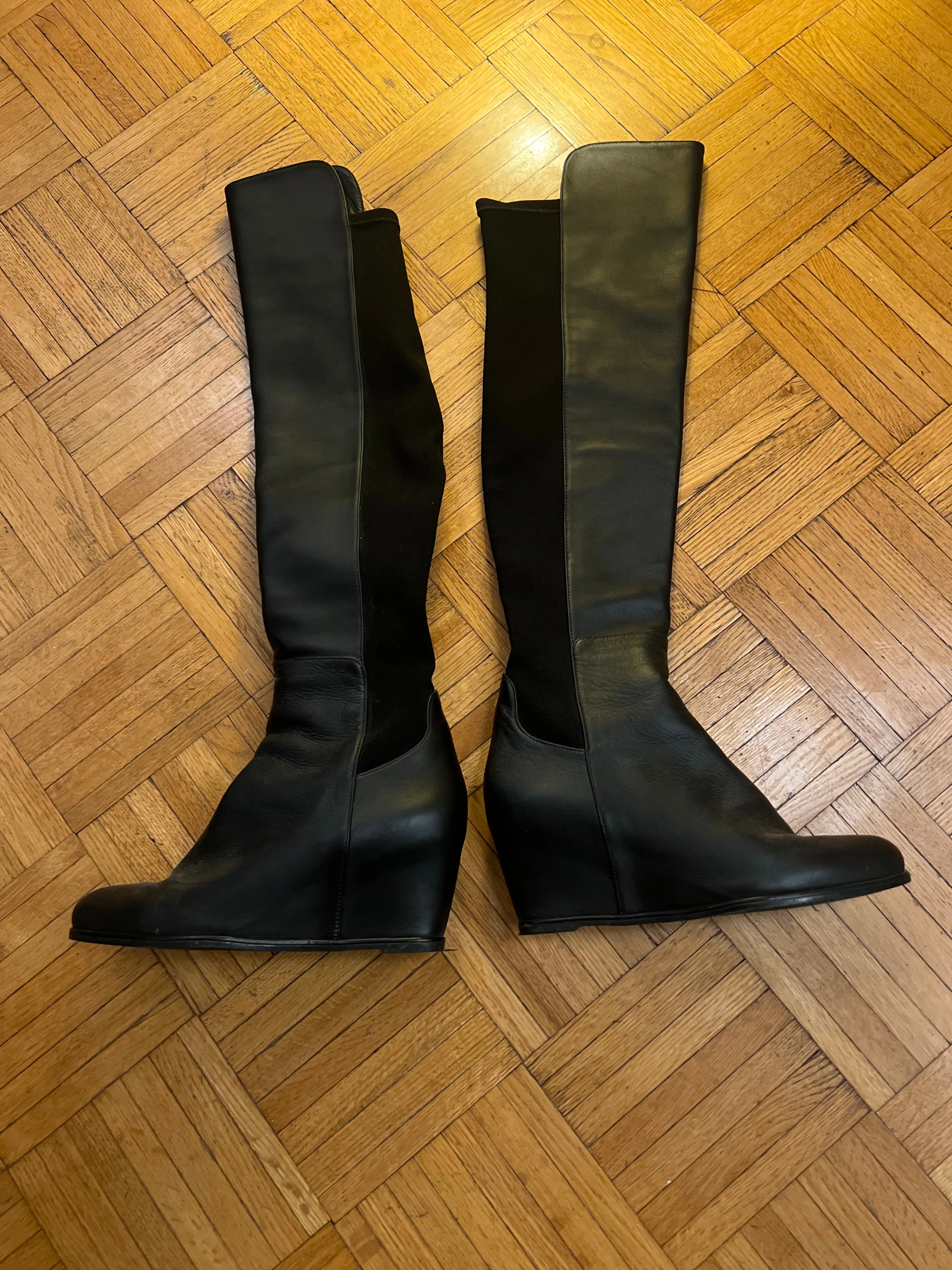 Stuart Weitzman size 8.5M Mainline Hidden Wedge Knee-High Boots image indicator(2)