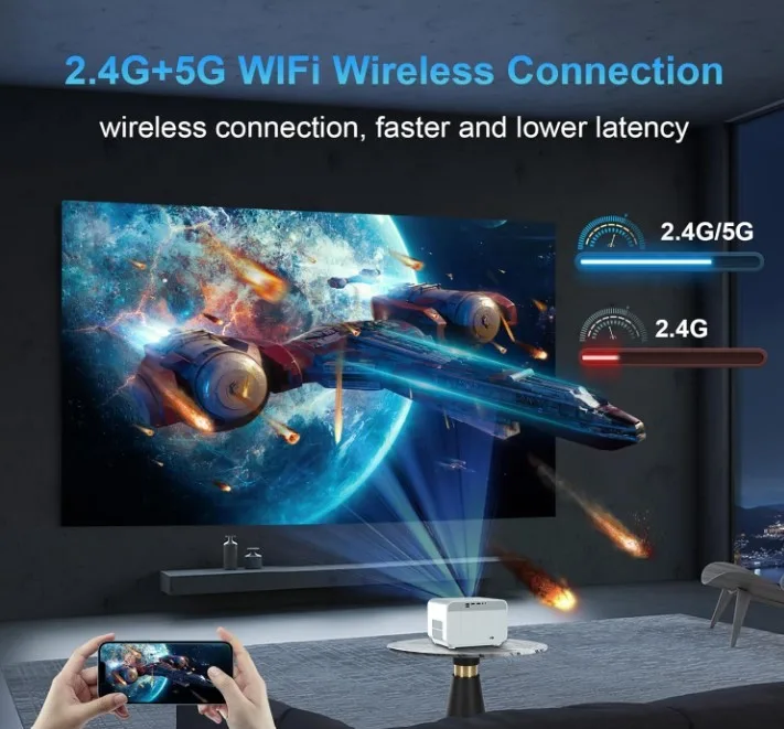 NEW Mini Portable Projector with 9500 Lumens Brightness image indicator(4)