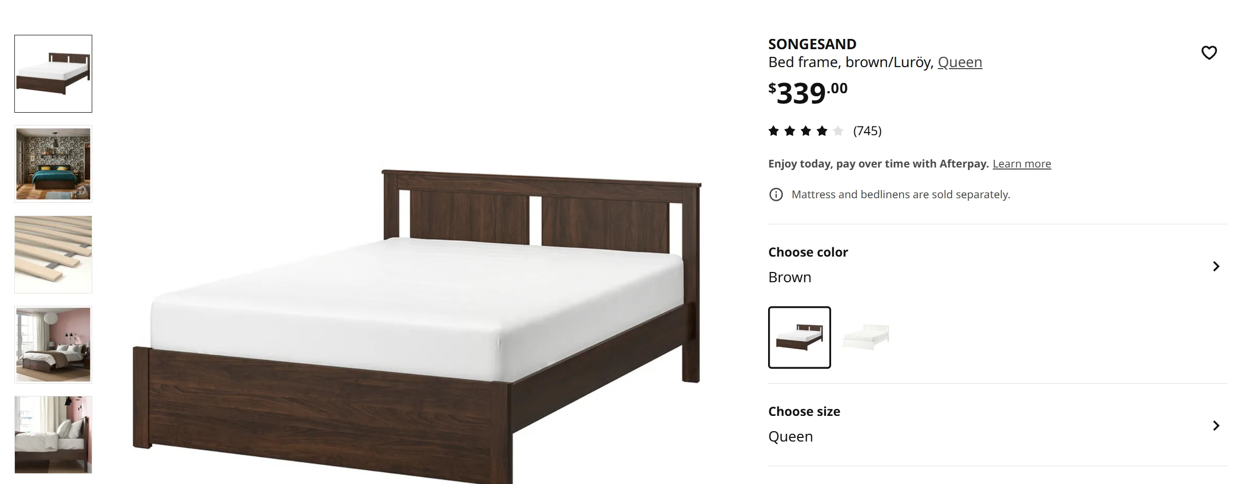 SONGESAND Bed frame + Mattress image indicator(3)