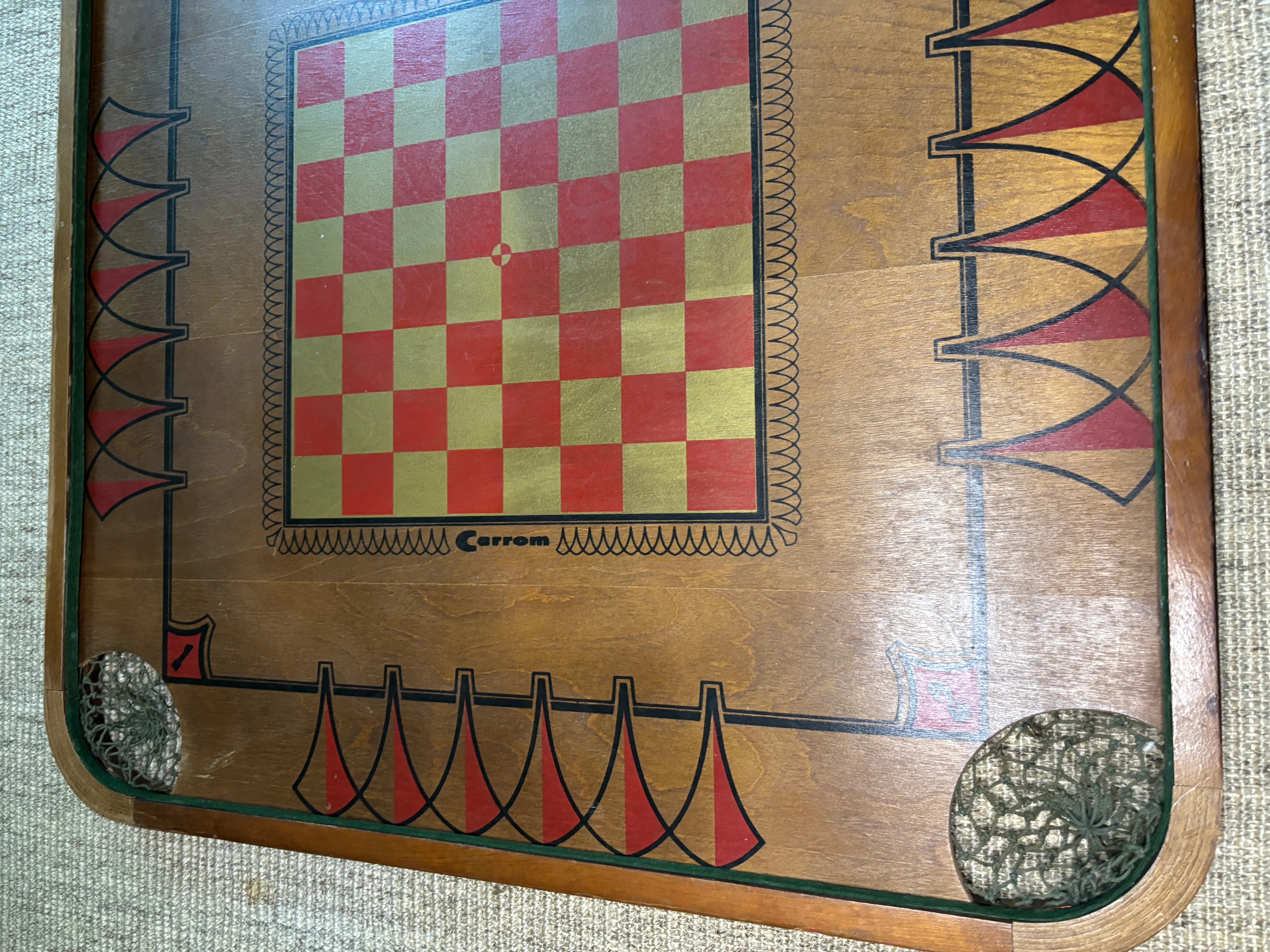 Vintage Carrom Tabletop Game Board image indicator(2)