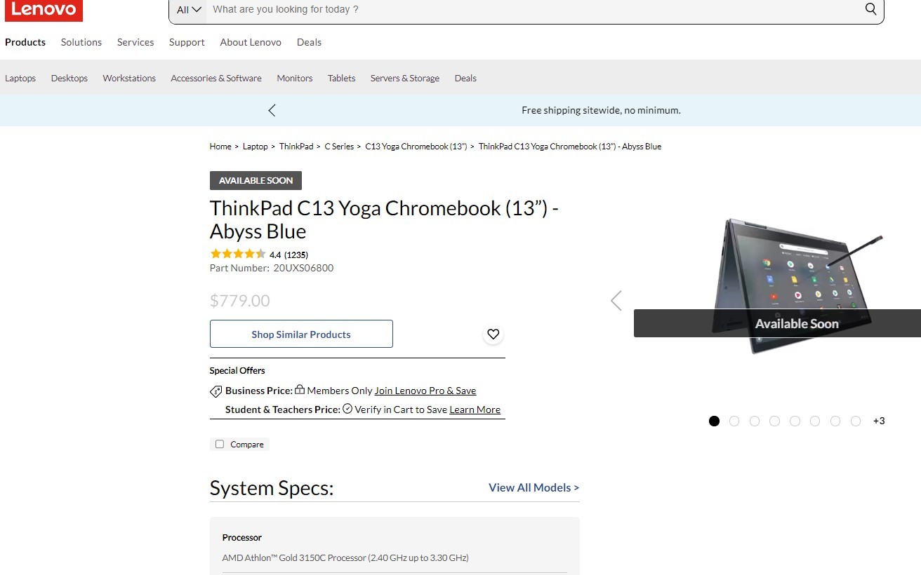Lenovo ThinkPad C13 Yoga Chromebook (13”) - Abyss Blue - photo 2