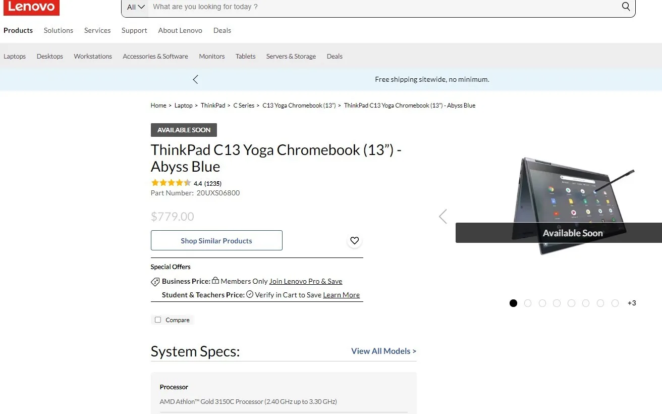 Lenovo ThinkPad C13 Yoga Chromebook (13”) - Abyss Blue image indicator(2)