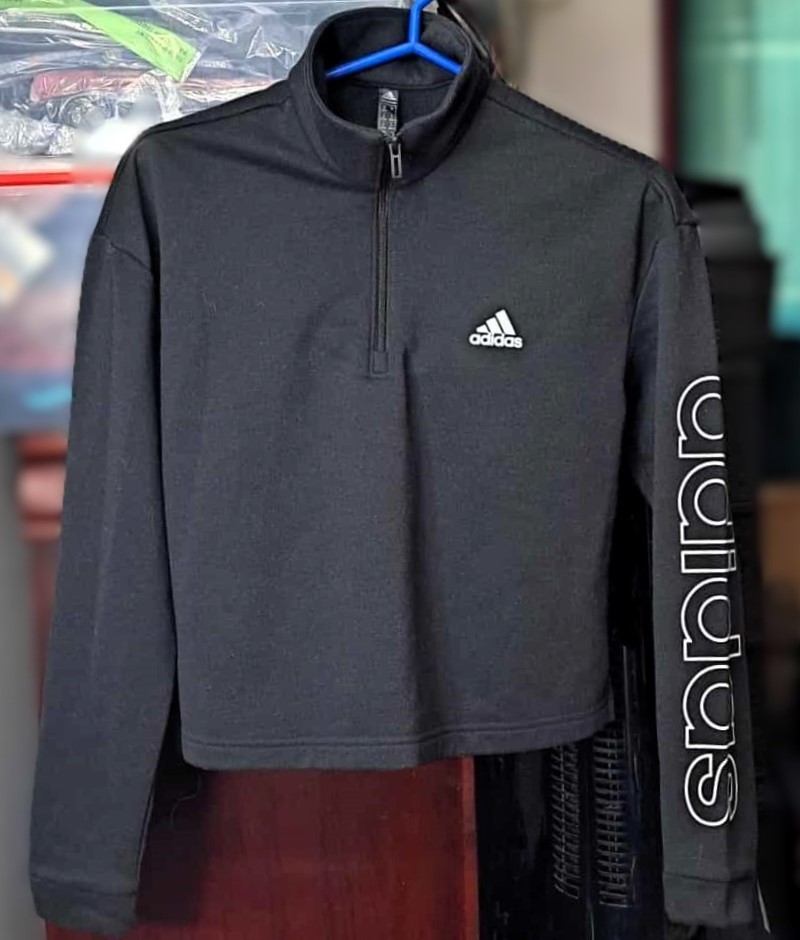 Adidas Cropped Quarter Zip Sweatshirt Made in Jordan