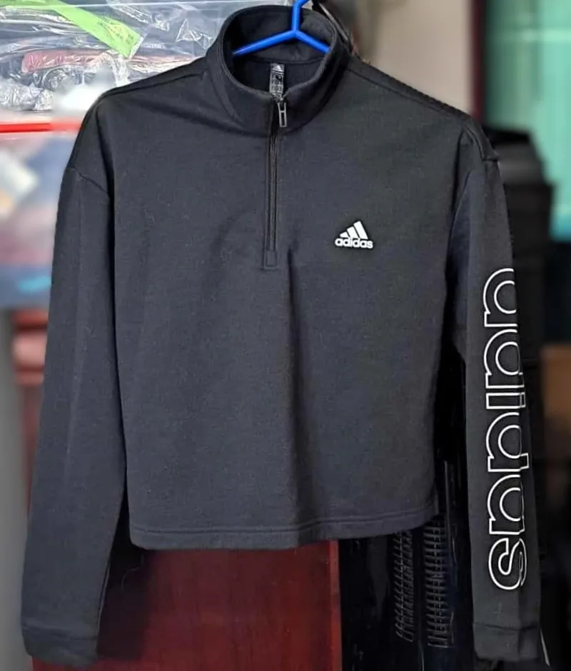 Adidas Cropped Quarter Zip Sweatshirt Made in Jordan thumbnail