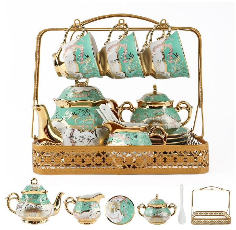 New Luxury Porcelain Tea Set (22 Pieces)