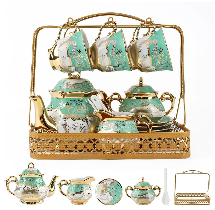New Luxury Porcelain Tea Set (22 Pieces) thumbnail