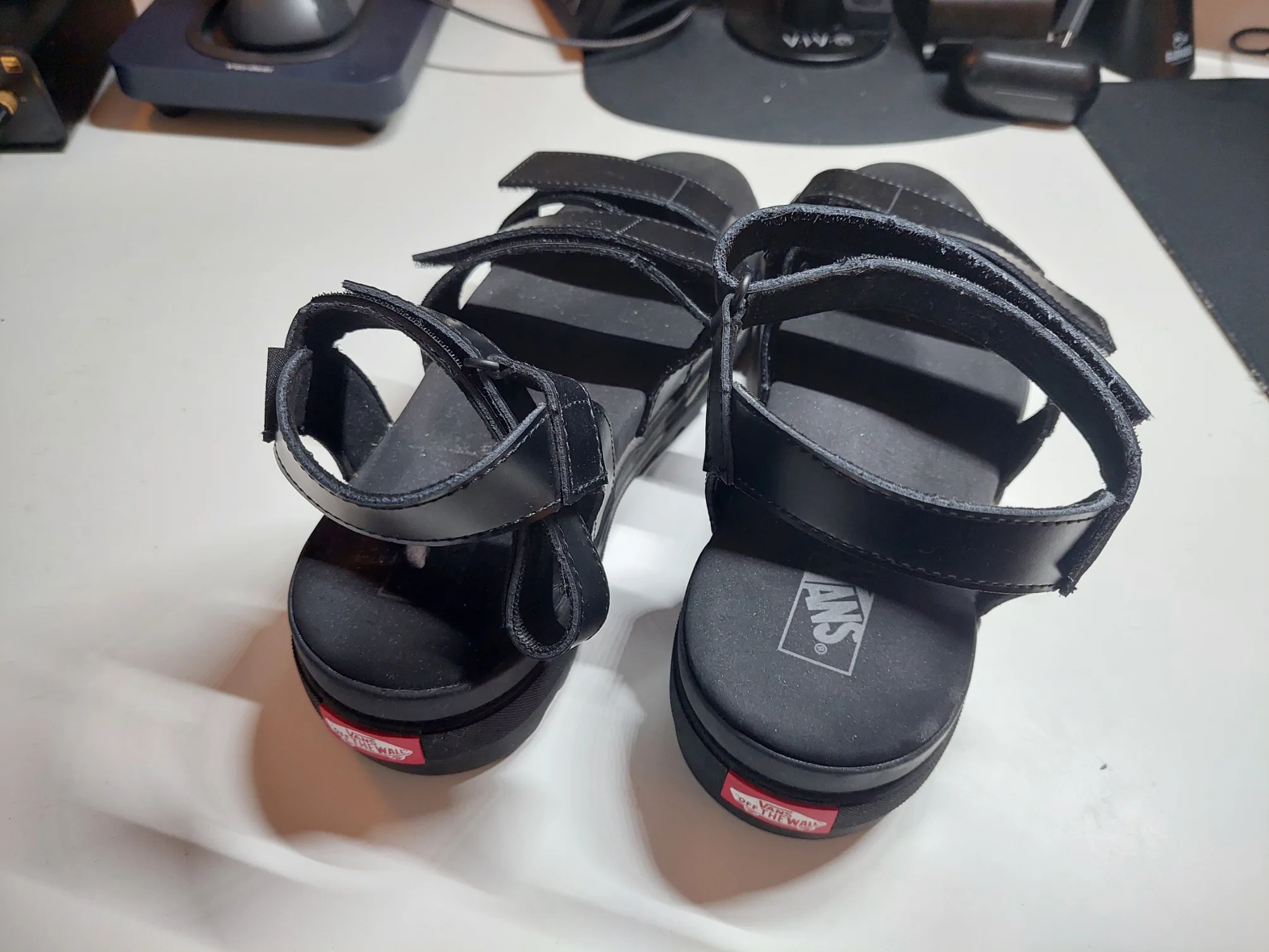 Women’s Vans Black Platform Sandals (Size 10) image indicator(4)
