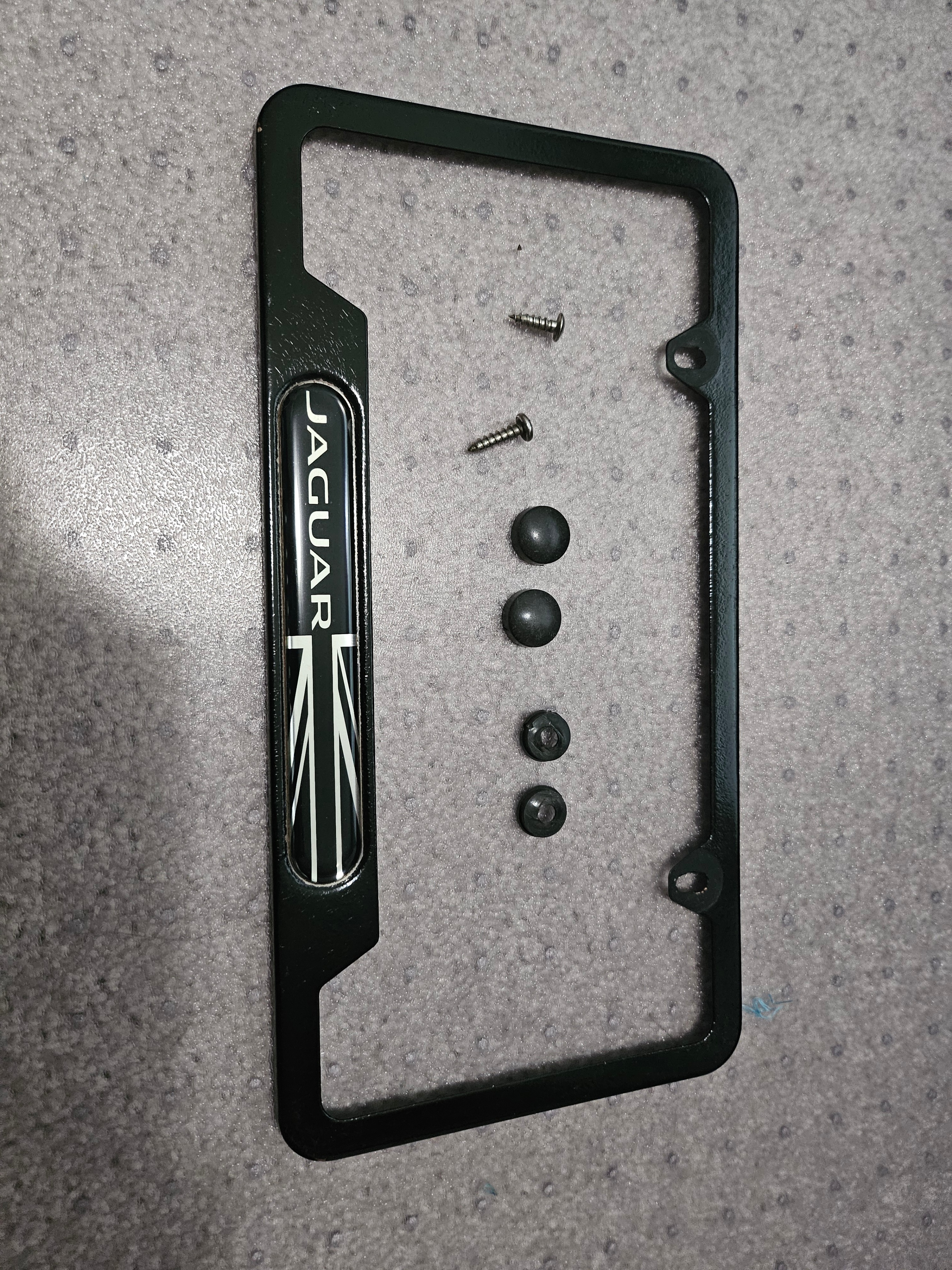 OEM Jaguar Black Gloss Licence Plate Frame complete