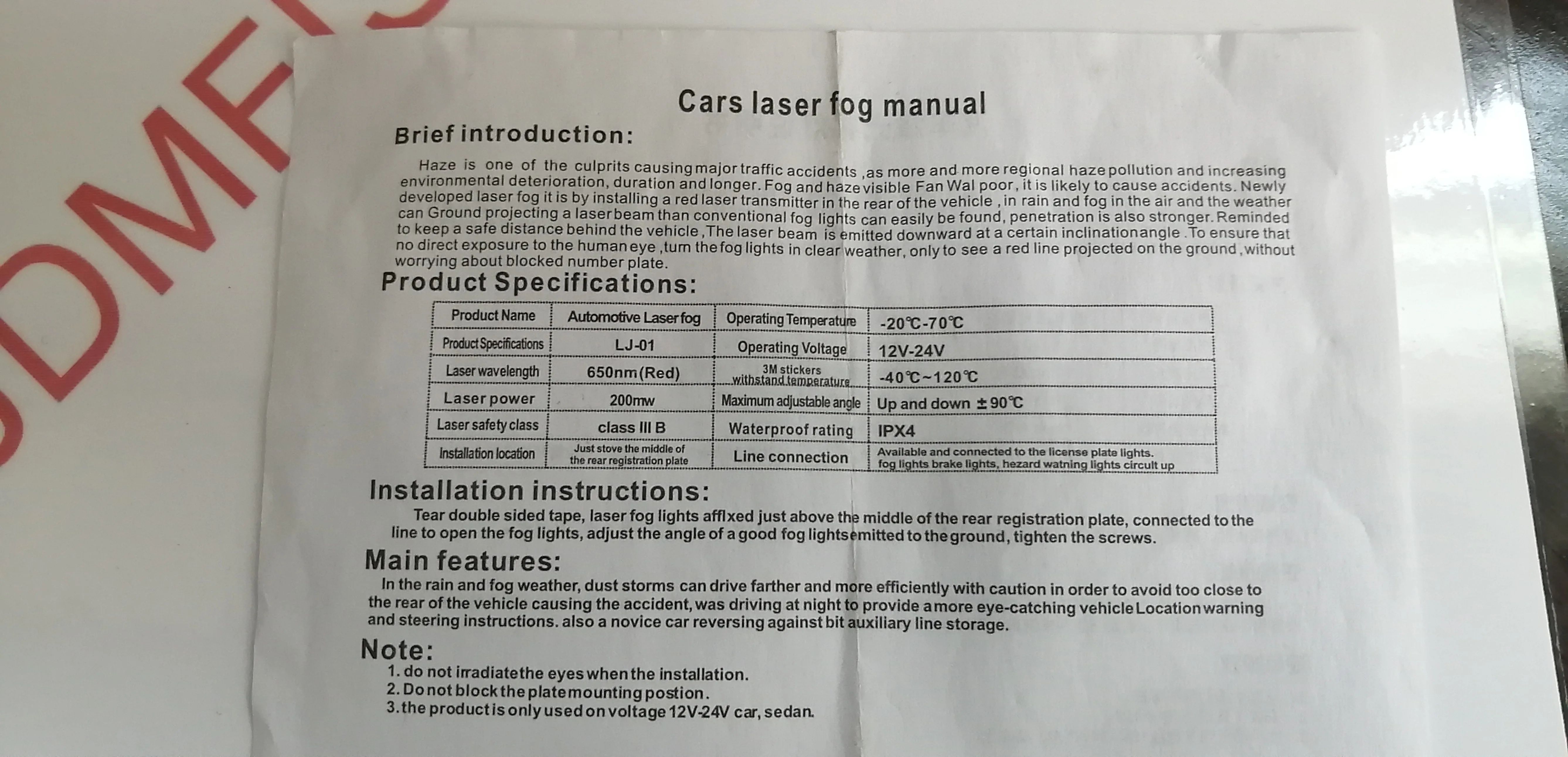 BRAND NEW Rear DENSE FOG Warning Light for All Vehicles image indicator(5)
