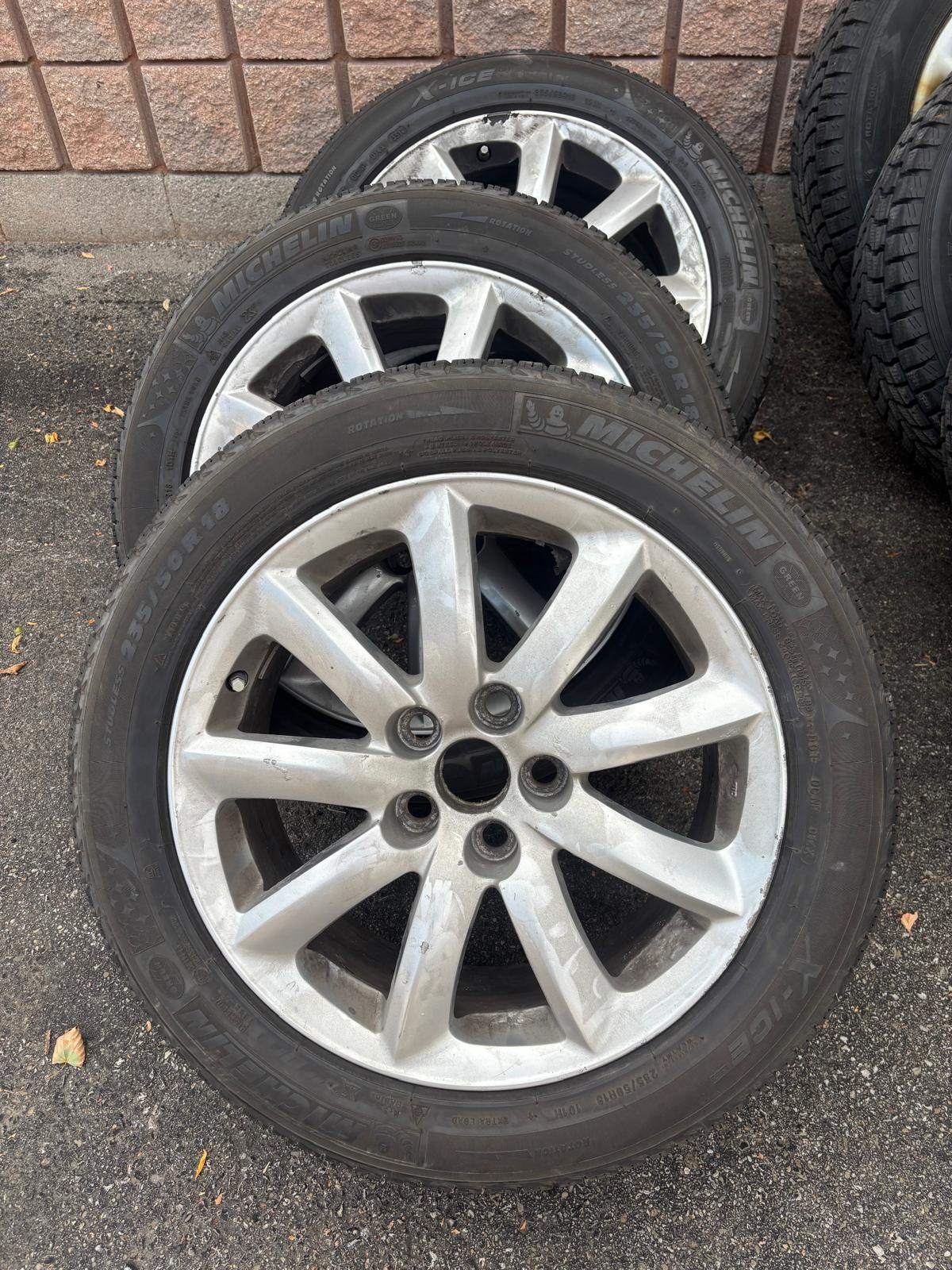 OEM 18"Lexus LS rims(5x120)+ 235/50/R18 Michelin SNOW+TPMS