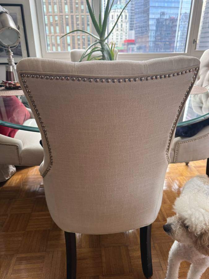 STUNNING Bakerford Upholstered Dining Chairs Tufted set of 4
