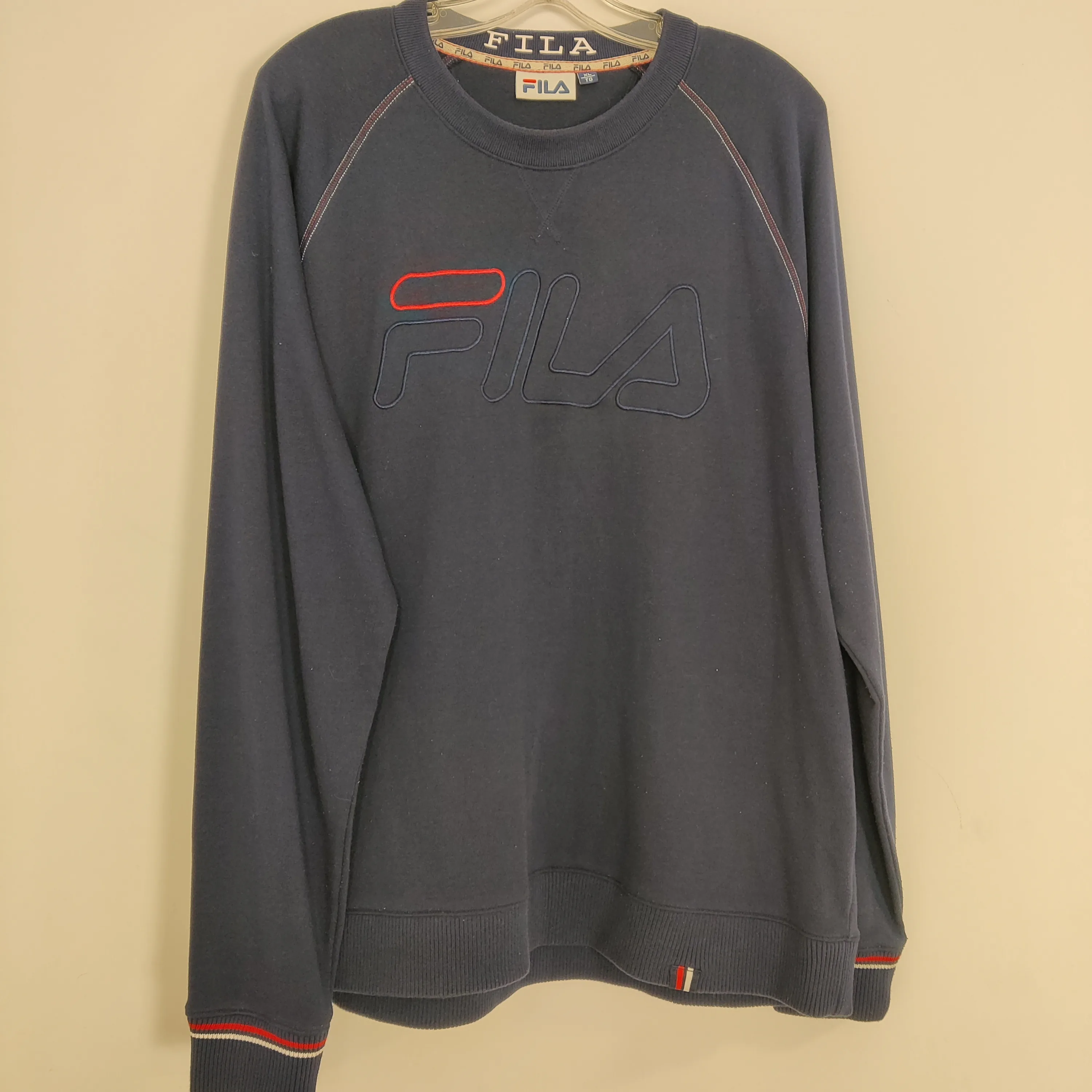 File Men's Navy Blue Sweatshirt Size XL Athletic Sporty thumbnail