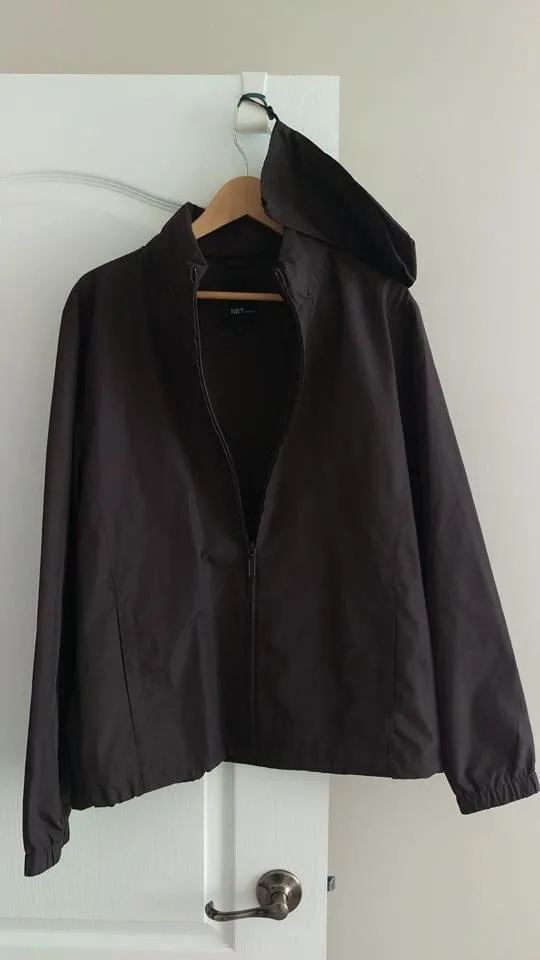 NEW NET Men's Brown Waterproof Light Jacket LARGE w Pouch thumbnail