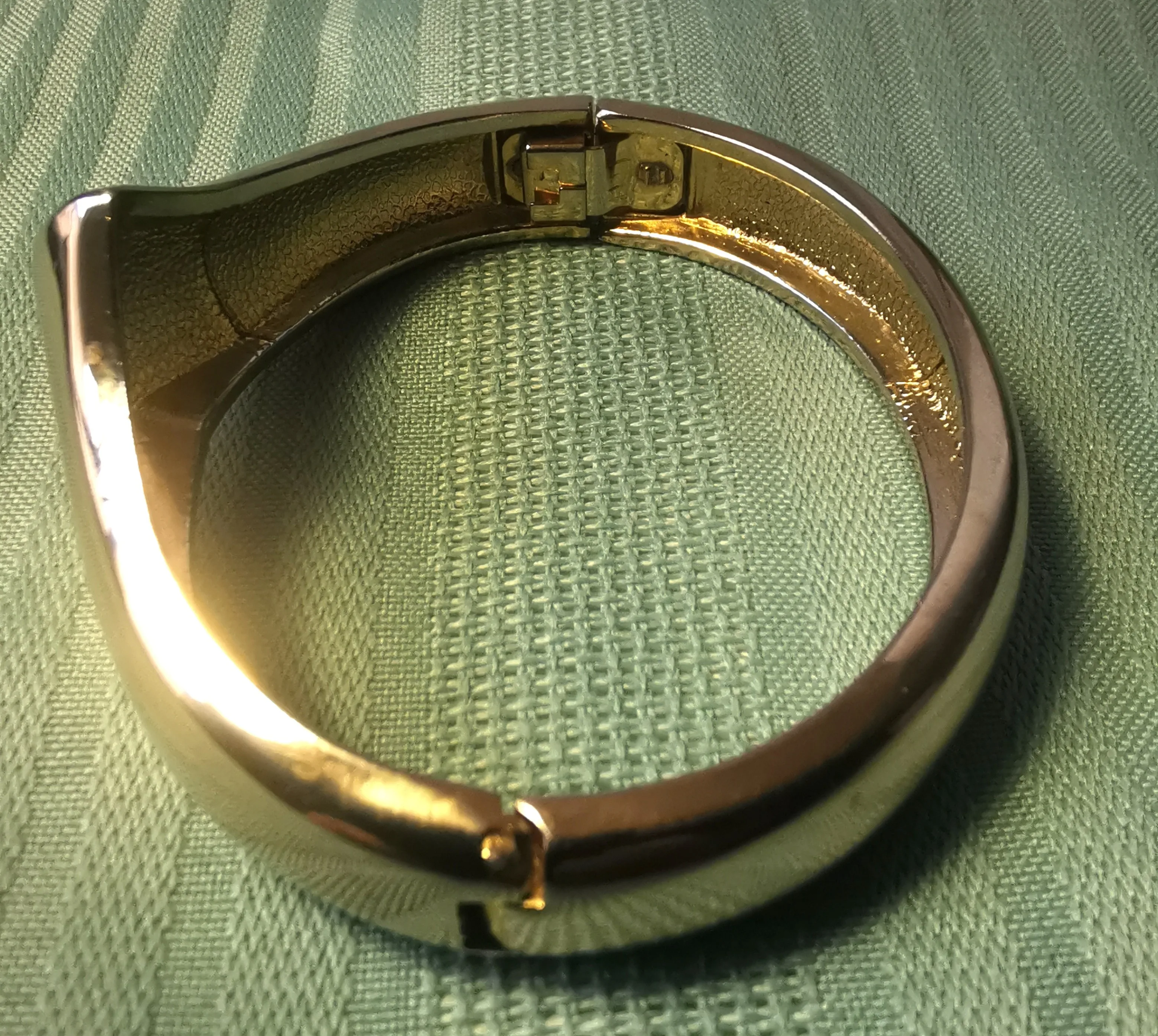 Retro Silver & Gold Tone Hinged Bracelet Vintage Statement Jewel image indicator(5)