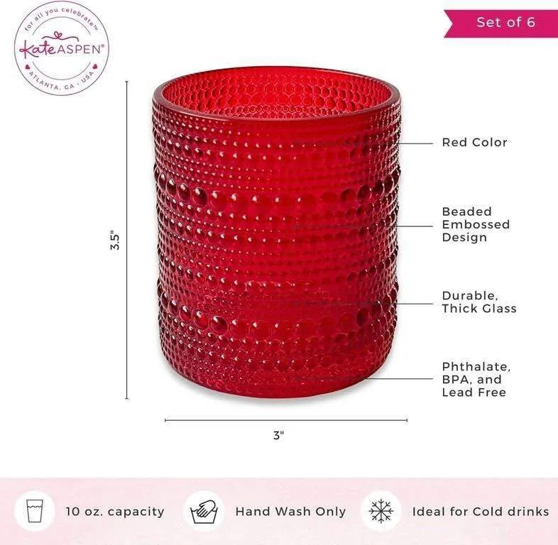 Kate Aspen Hobnail Beaded Drinking, 6pc image indicator(3)