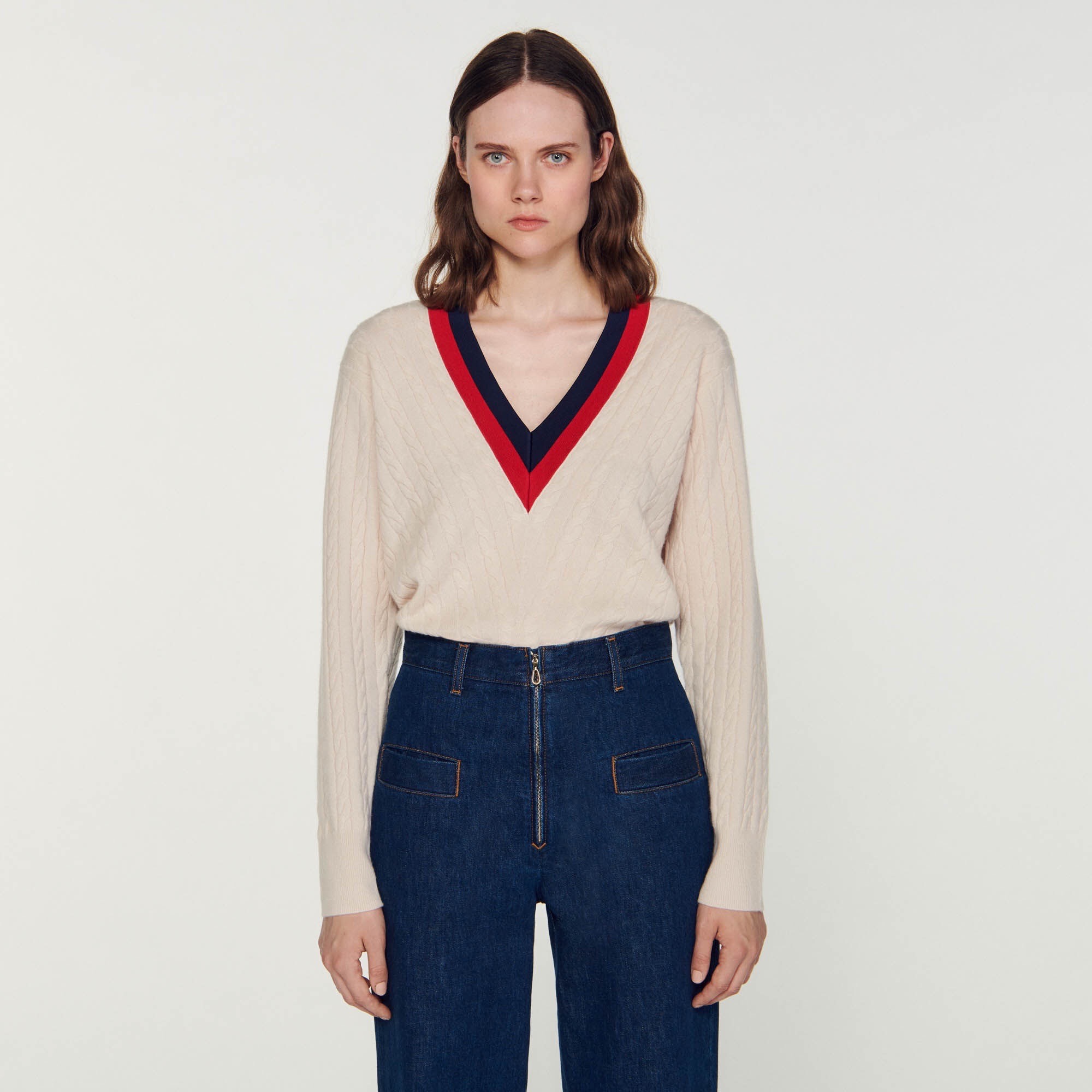 Sandro Paris Cable Knit Sweater