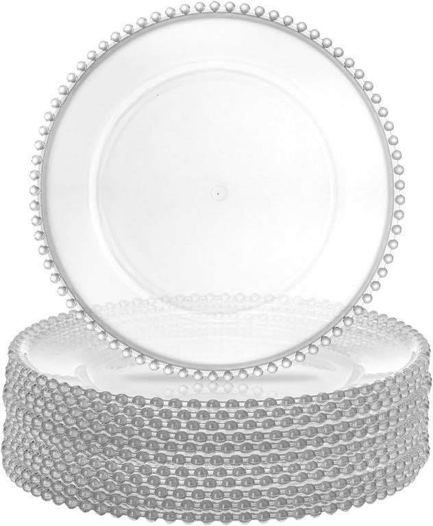 Lawei 12 Pack Clear Charger Plates, 13 Inch - photo 3