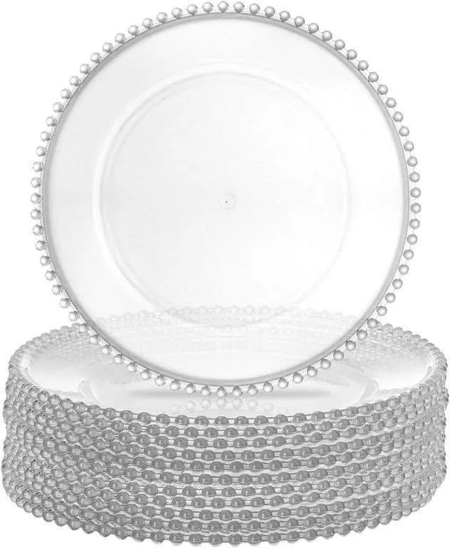 Lawei 12 Pack Clear Charger Plates, 13 Inch image indicator(3)