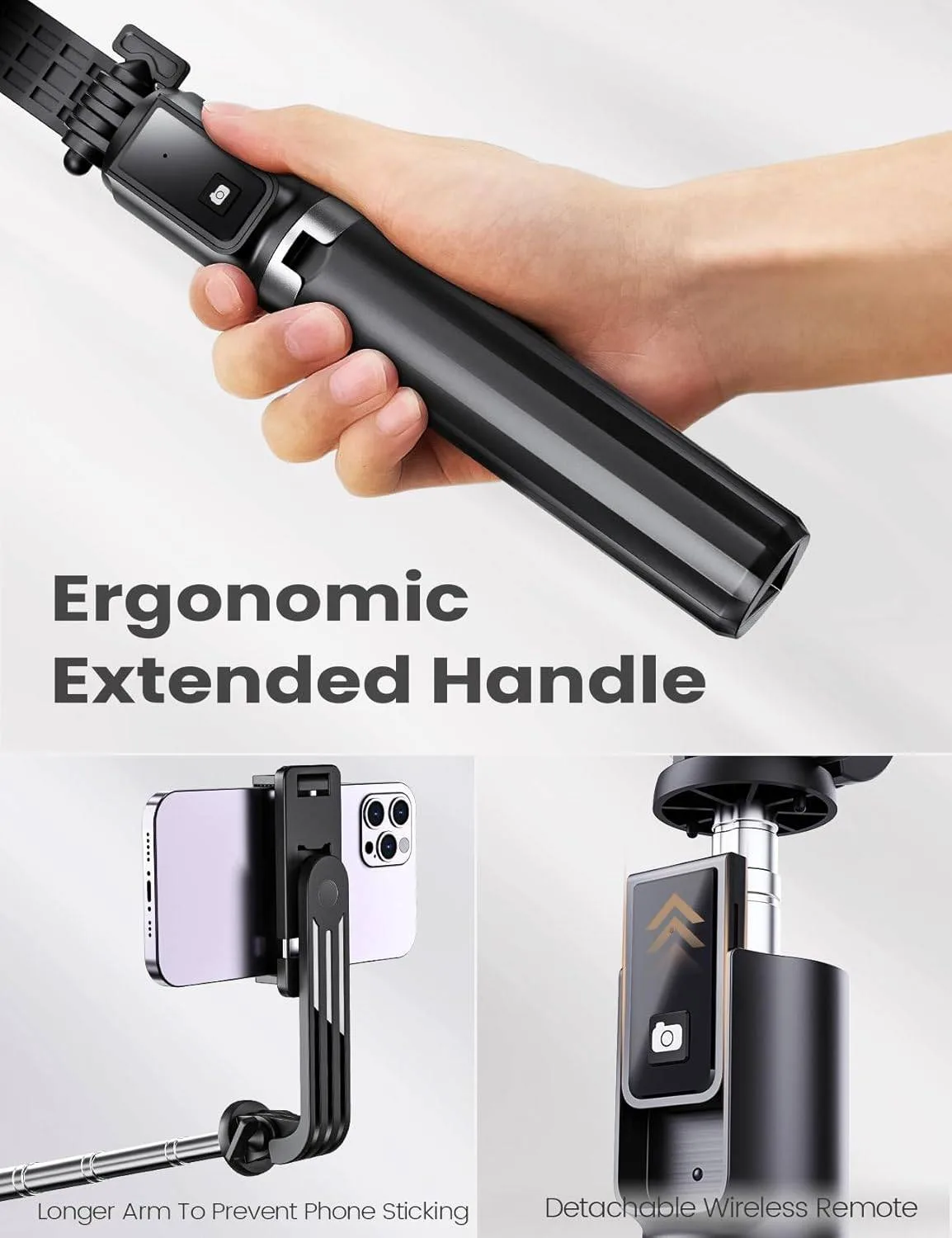 Portable Selfie Stick Tripod for 4-7" Cell Phones w/ remote image indicator(3)