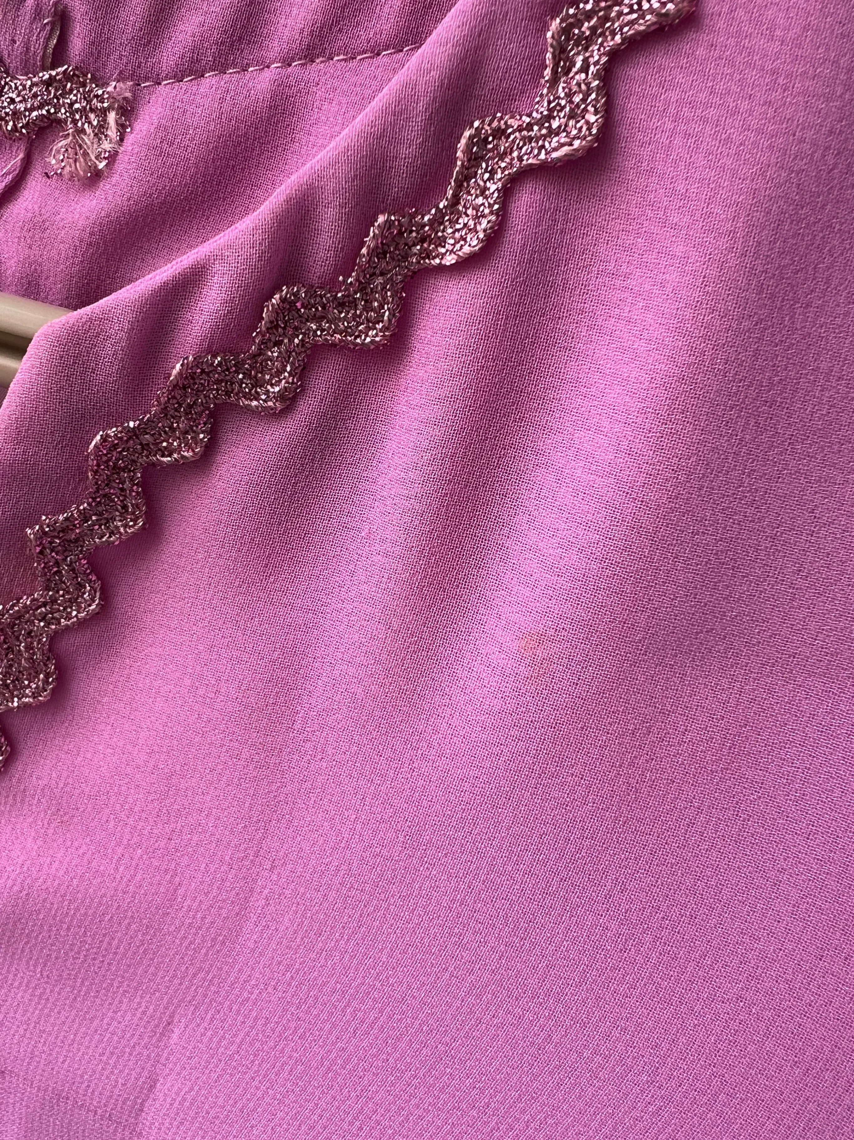 Groovy Kaftan Vintage MCM 1960s Embroidered Rose Dress image indicator(6)