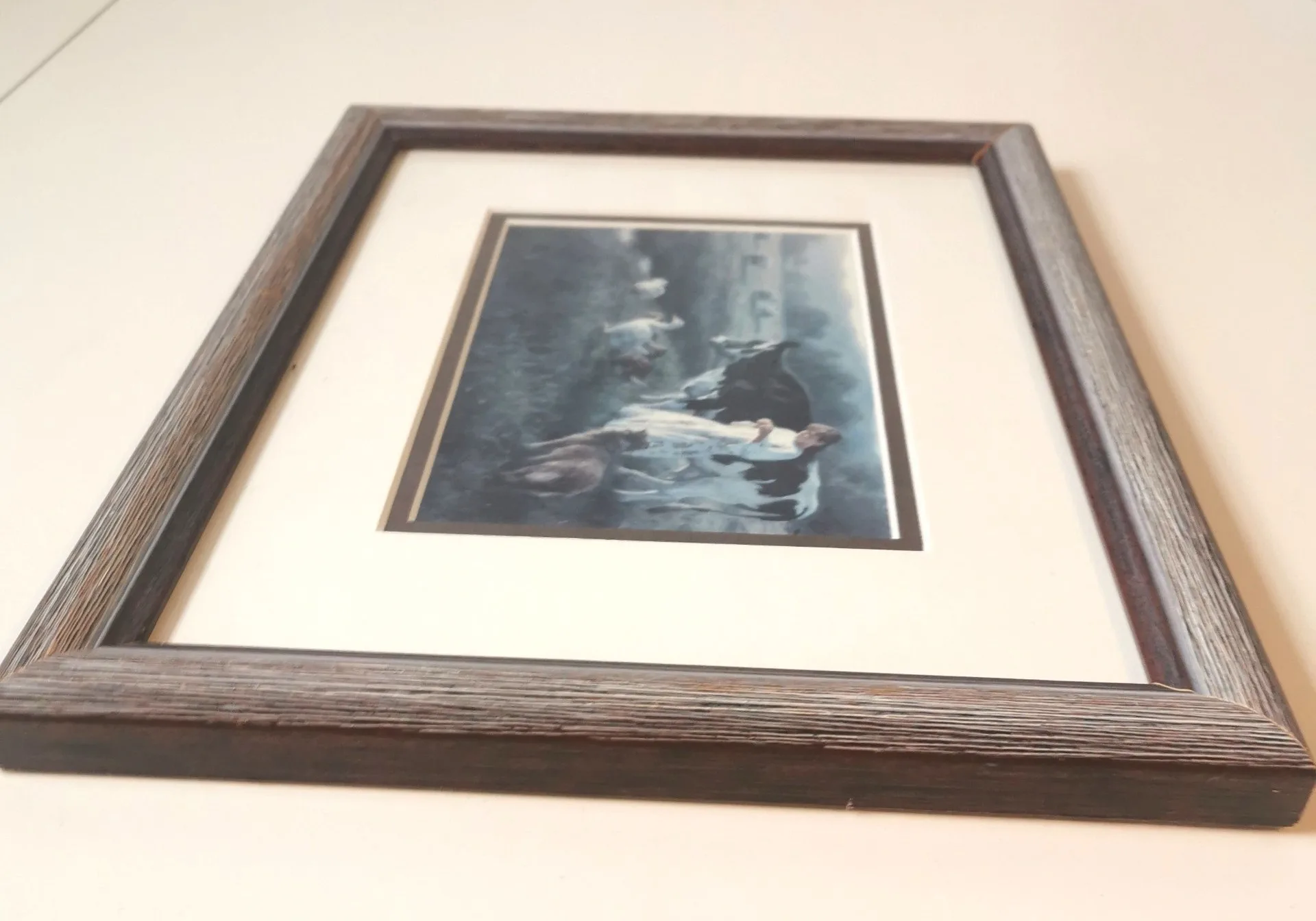 VINTAGE Robert Duncan Print "Out in the Pasture" Girl Cow Geese image indicator(8)