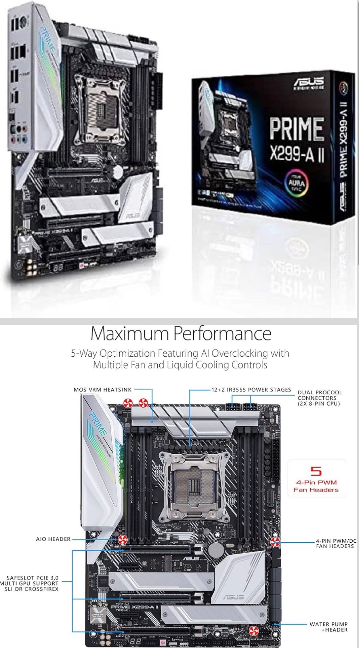 Asus Prime X299- A II ATX Motherboard NEW SEALED - photo 4