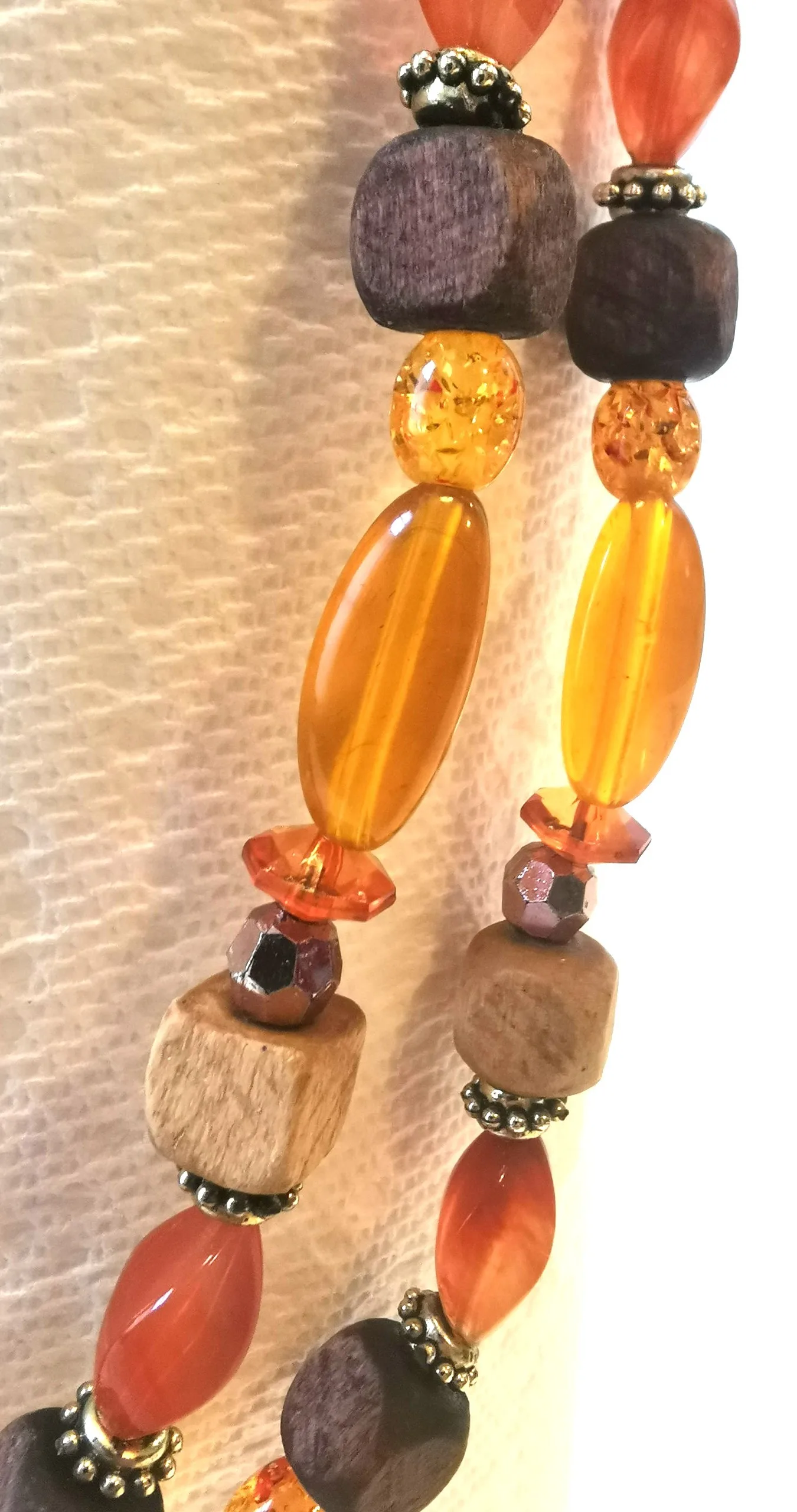 Necklace Amber Wooden Beaded Long 28 inches Vintage image indicator(7)