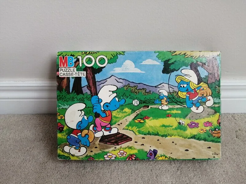 MINT Open Box Milton Bradley Smurfs 100 Piece Jigsaw Puzzle thumbnail