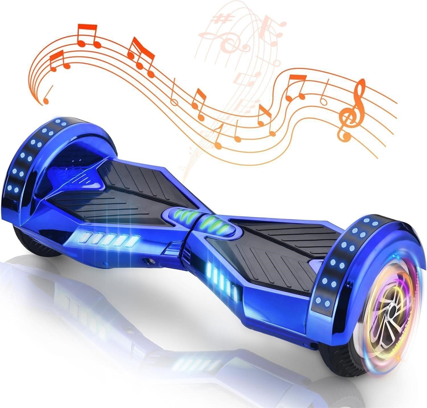 8" Off-Road Hoverboard – Bluetooth, LED Lights, Blue - photo 2