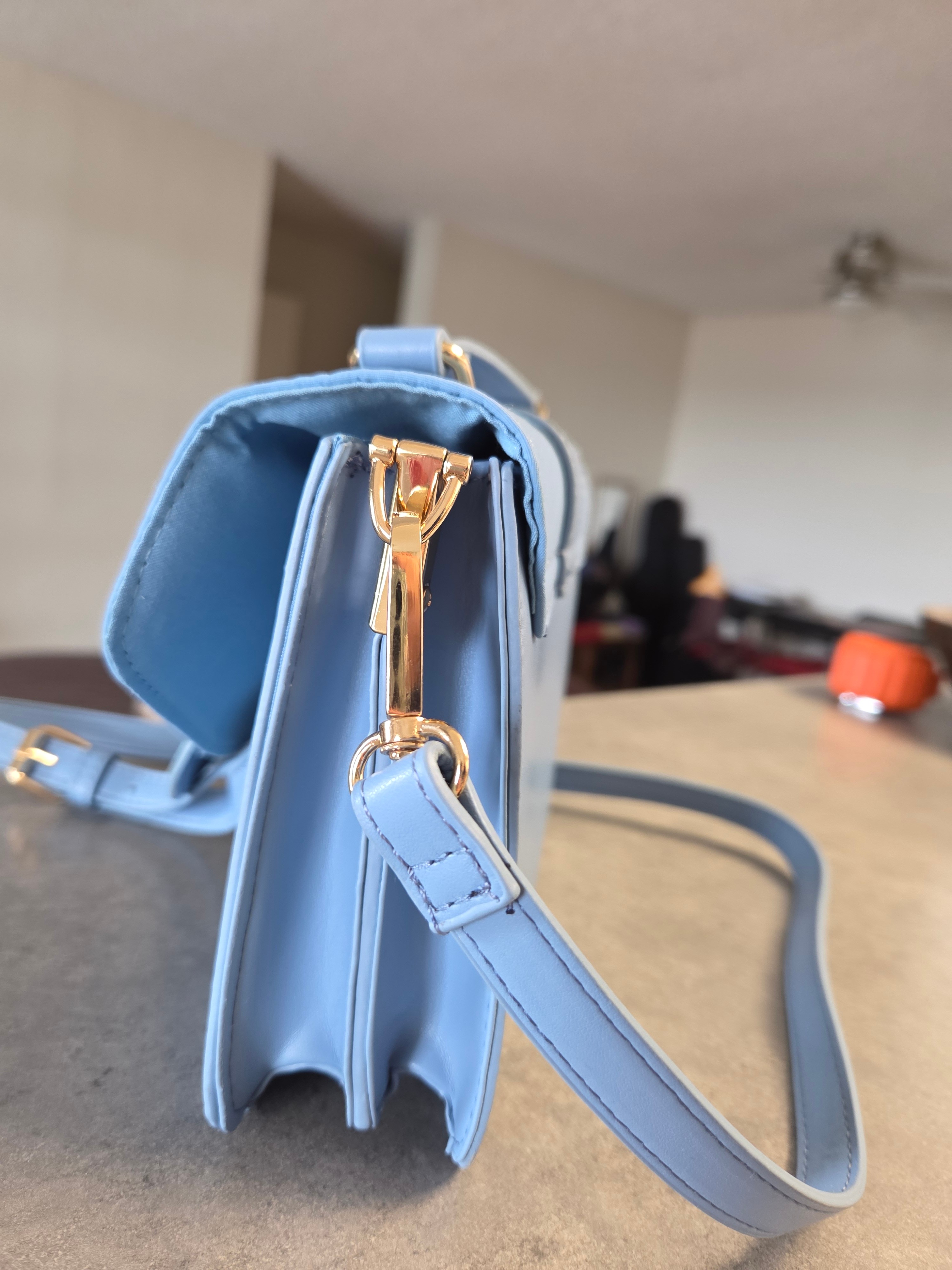 Light Blue Flap Purse and/or Shoulder Bag with Removable Strap 🥕 - photo 3