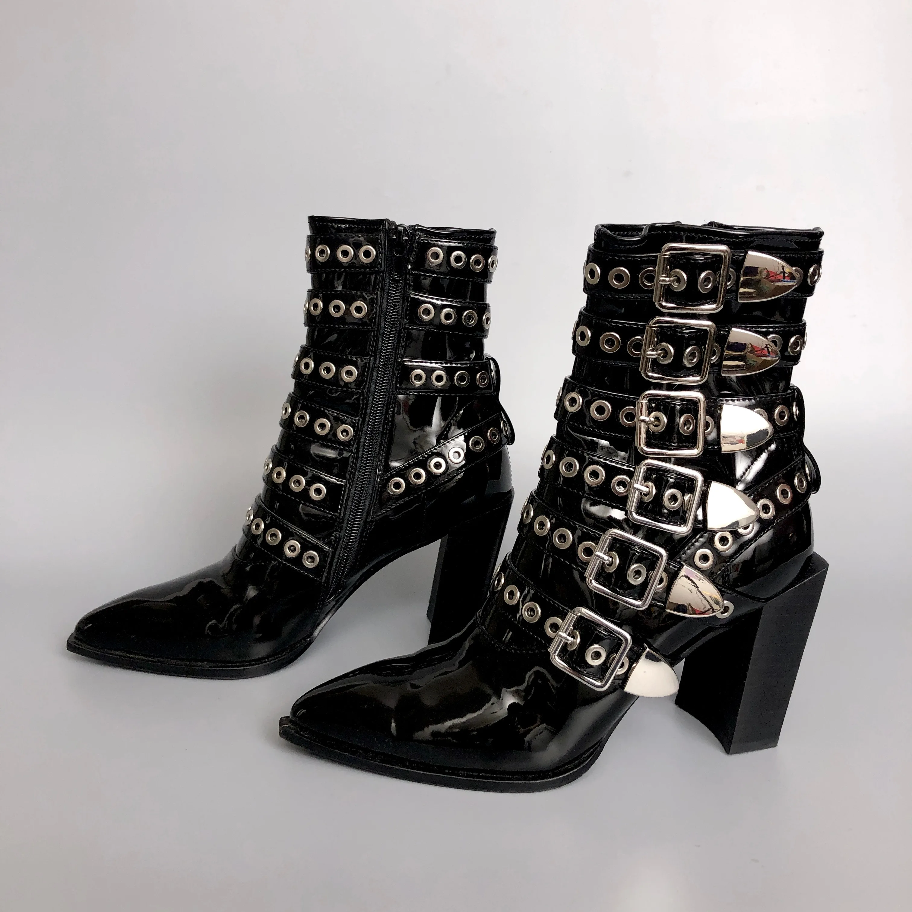 MSRP $295! B2 Faux Patent Leather Ankle Boots image indicator(3)