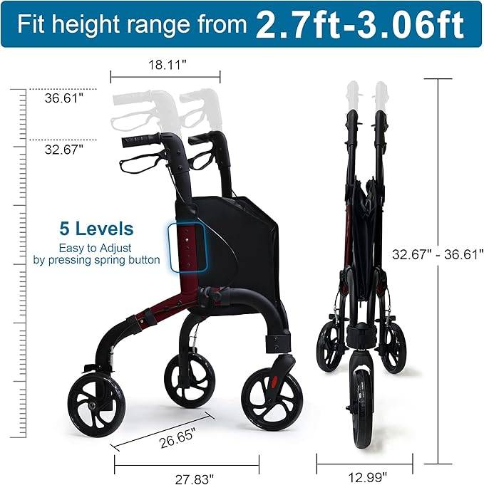 3 Wheel Rollator Walker - photo 2