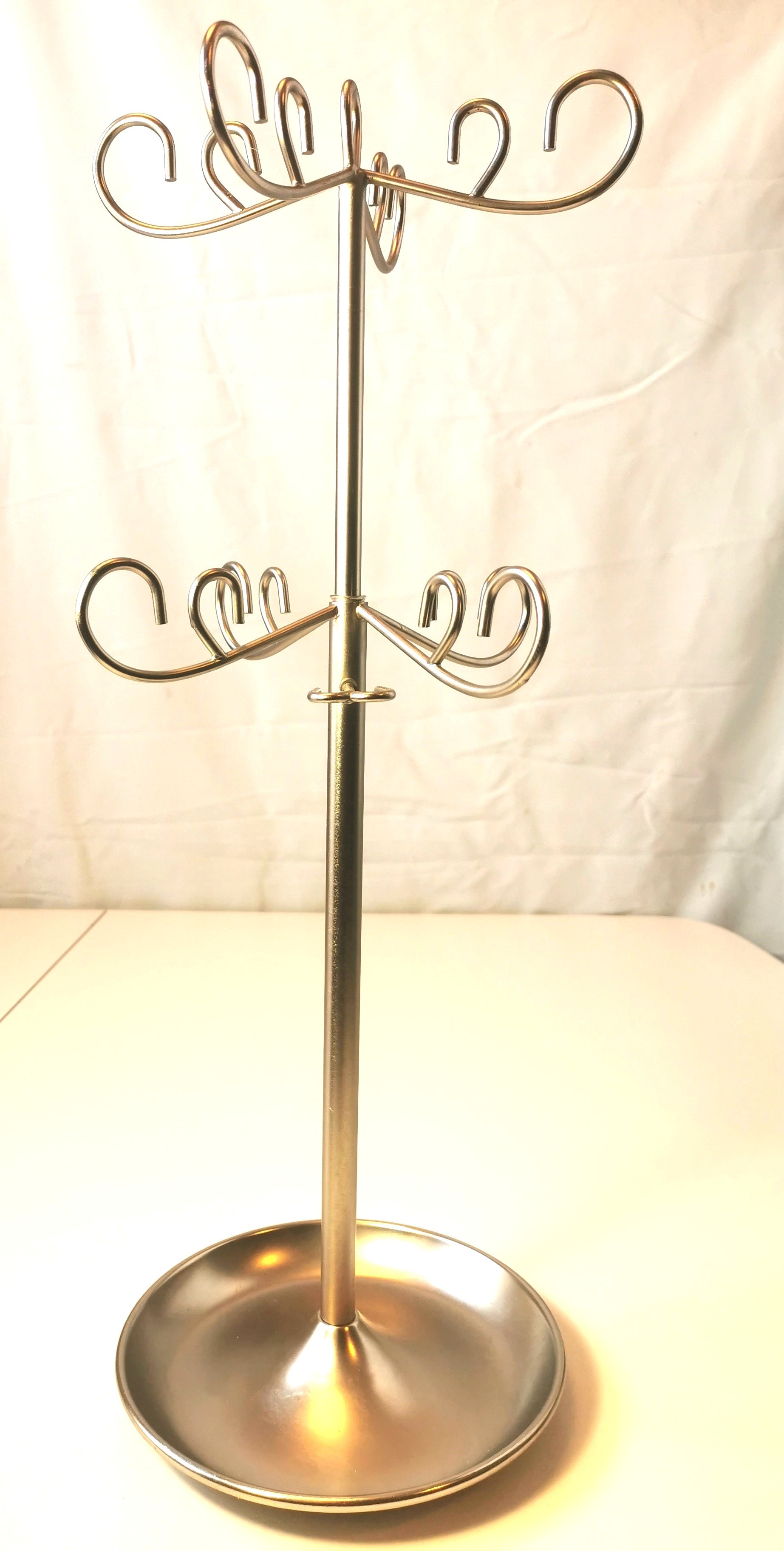 Silver-Tone Metal Jewelry Display Tree, 19″, Multi-Hook Organize - photo 2