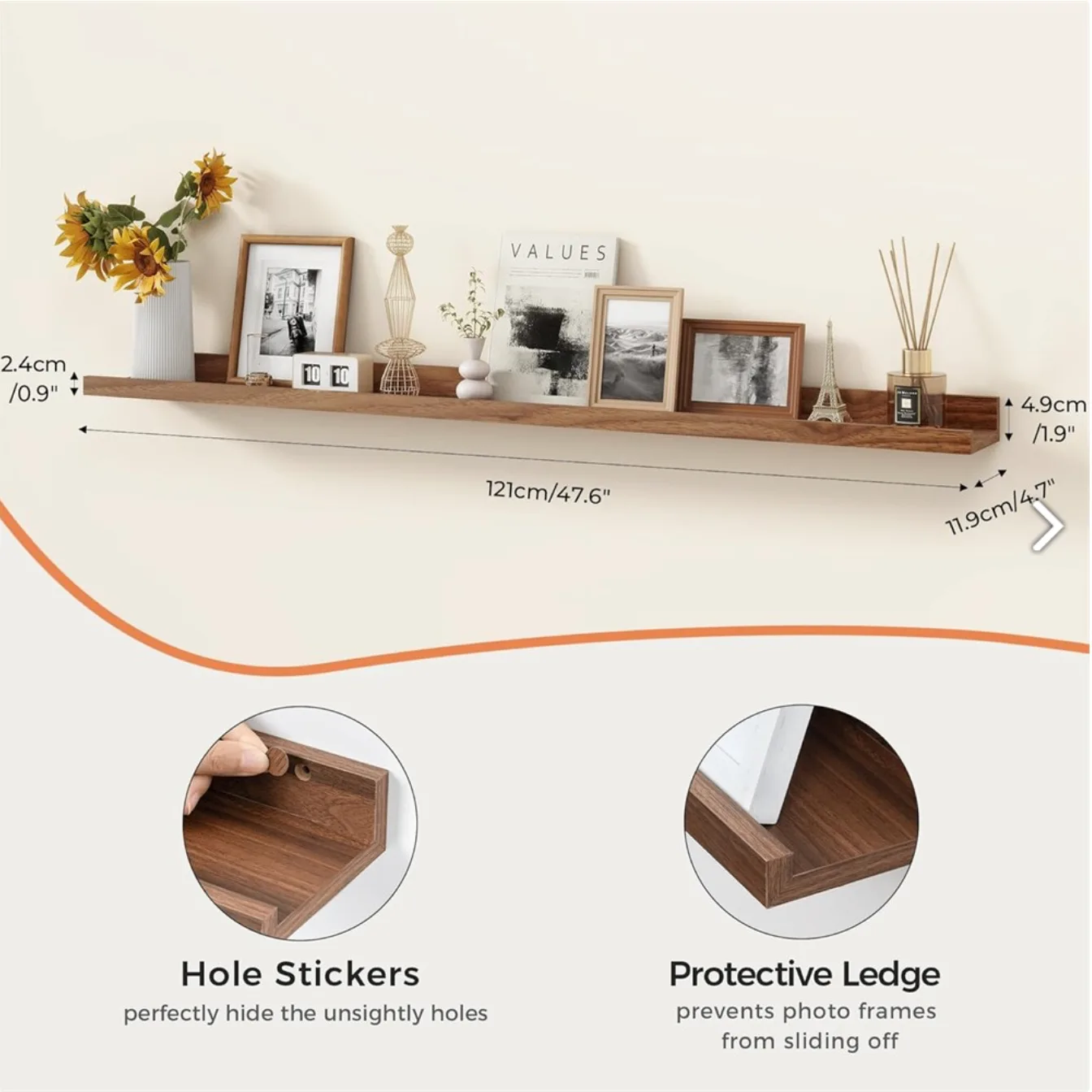 TWO Floating Shelves (96") image indicator(2)