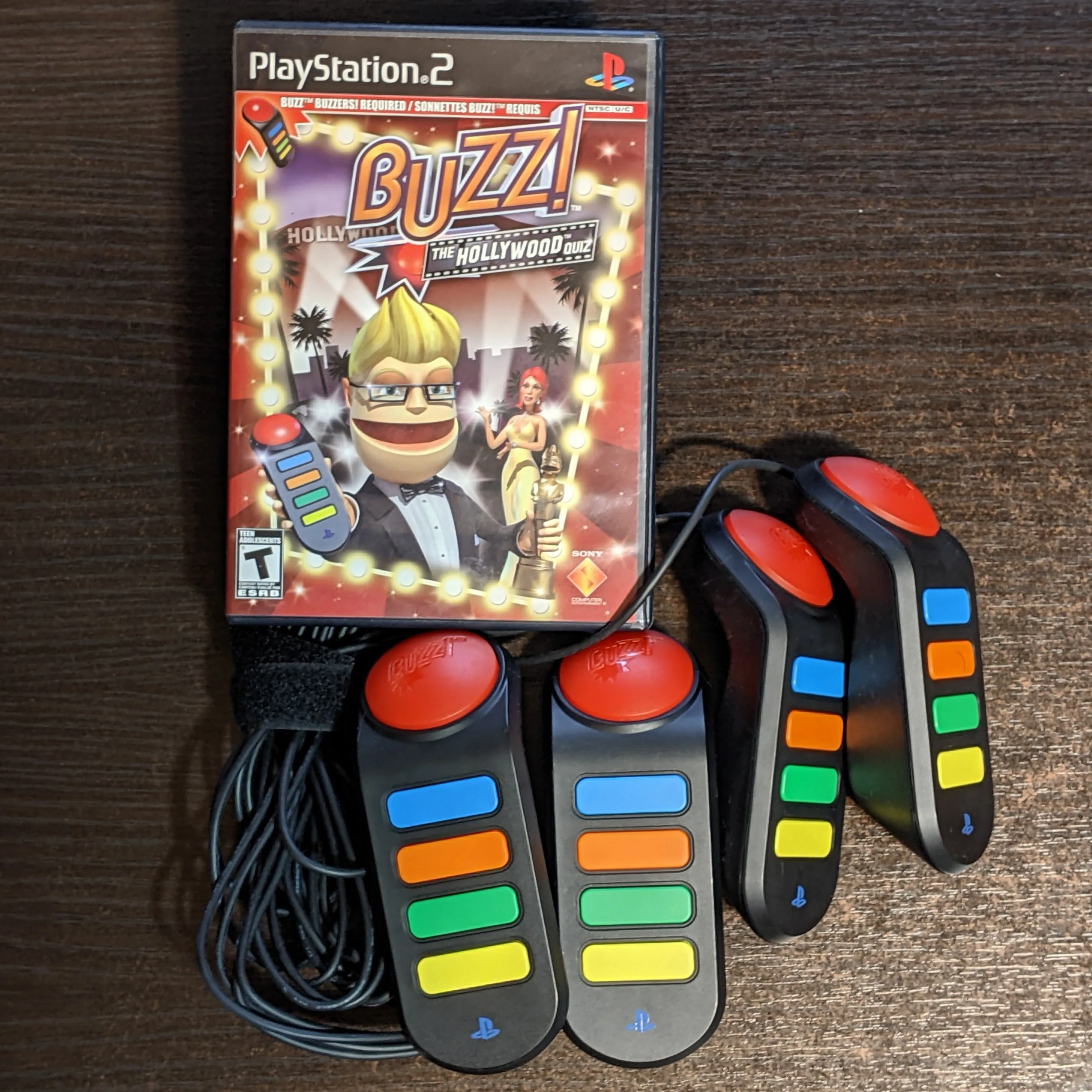 Buzz The Hollywood Quiz and Buzzer Controllers PS2 PlayStation 2
