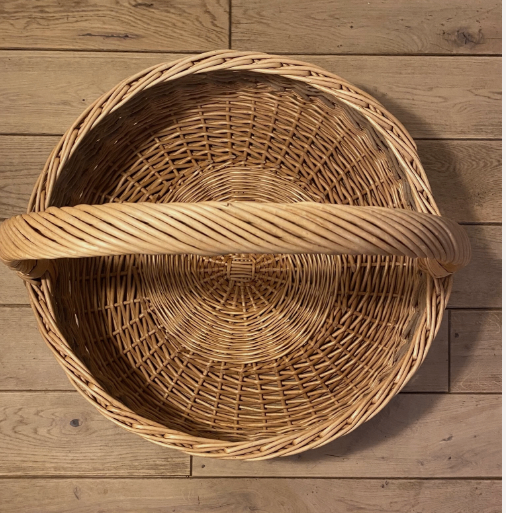 Large Rare Decorative Wicker Basket with Handle 24"W - photo 5