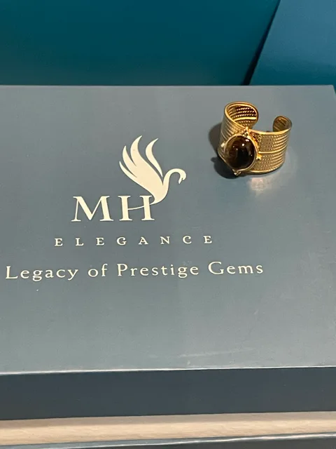 14K Gold Plated Heritage Stone Cuff Ring (Adjustable) image indicator(4)