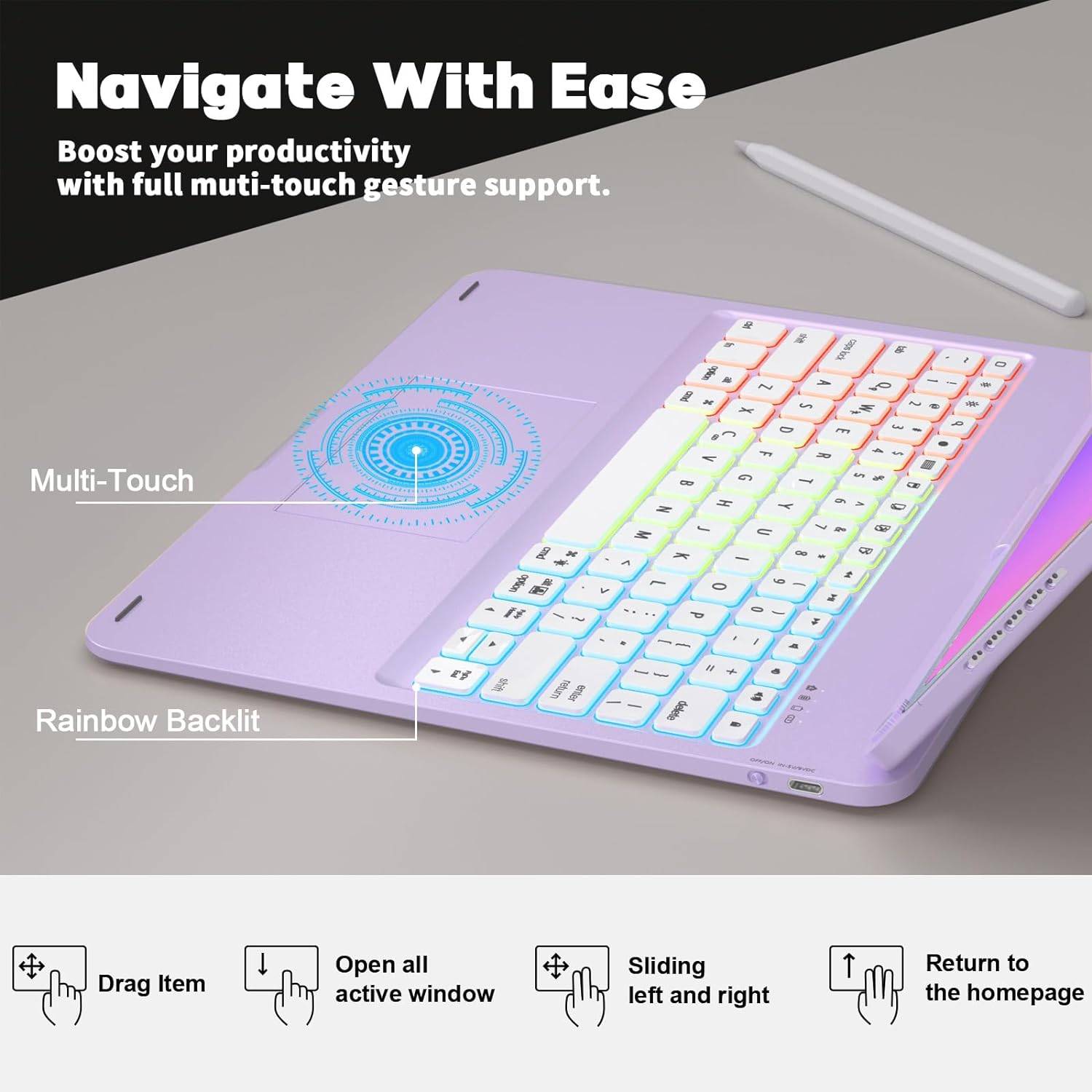 iPad Pro Keyboard Case - Lavender - photo 4