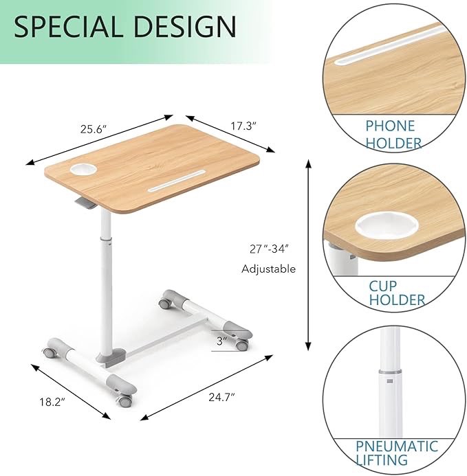 Moving sale! Overbed/sofa Table rolling desk - photo 2