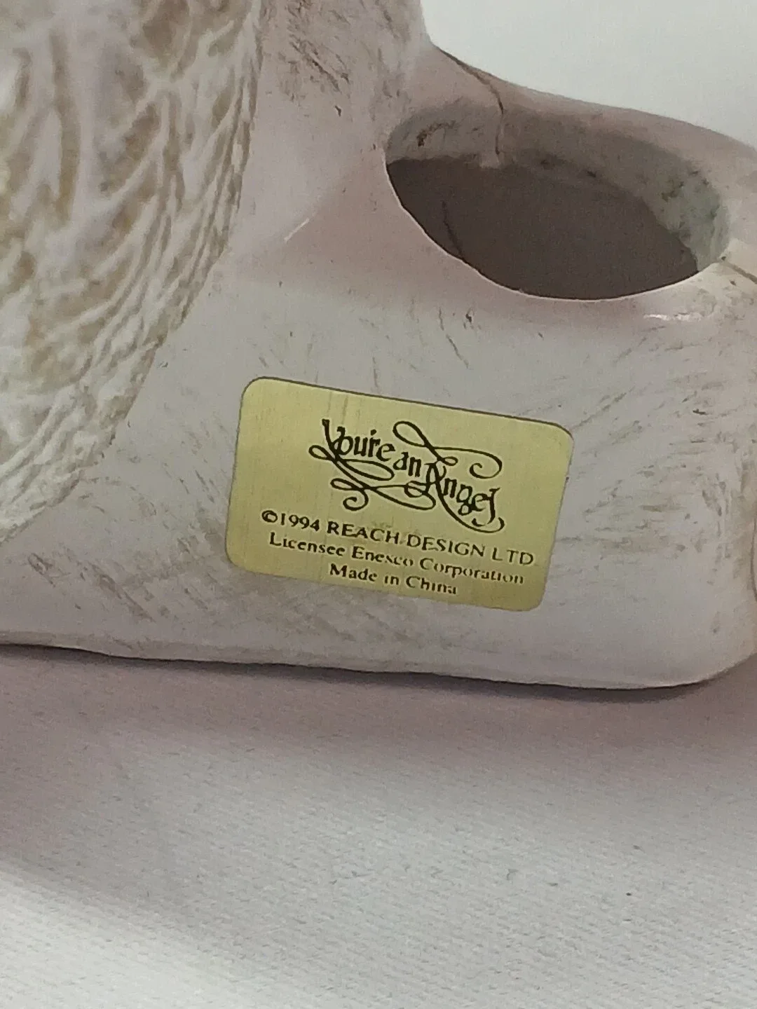 1994 vintage ceramic angels cherubs "you're an angel" candle image indicator(6)