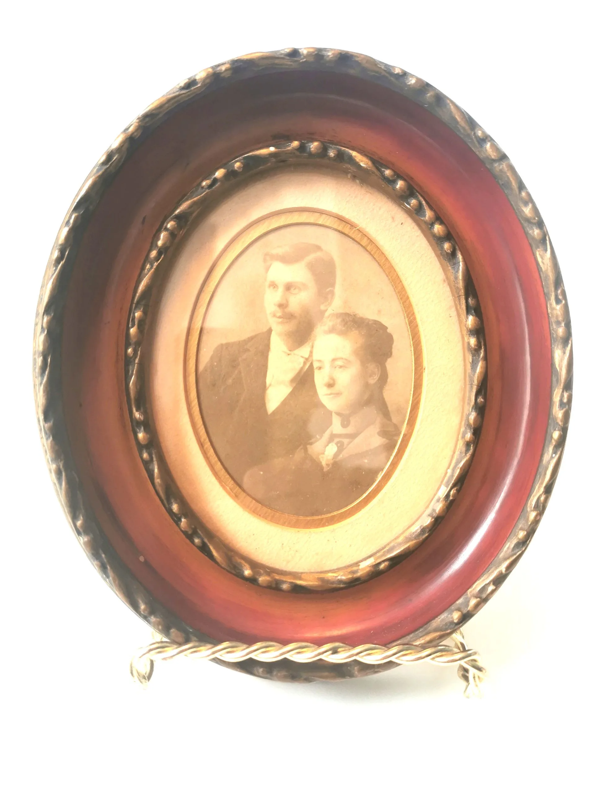 ANTIQUE T. EATON CO. Framed Portrait 1905 Canadian Couple H6570