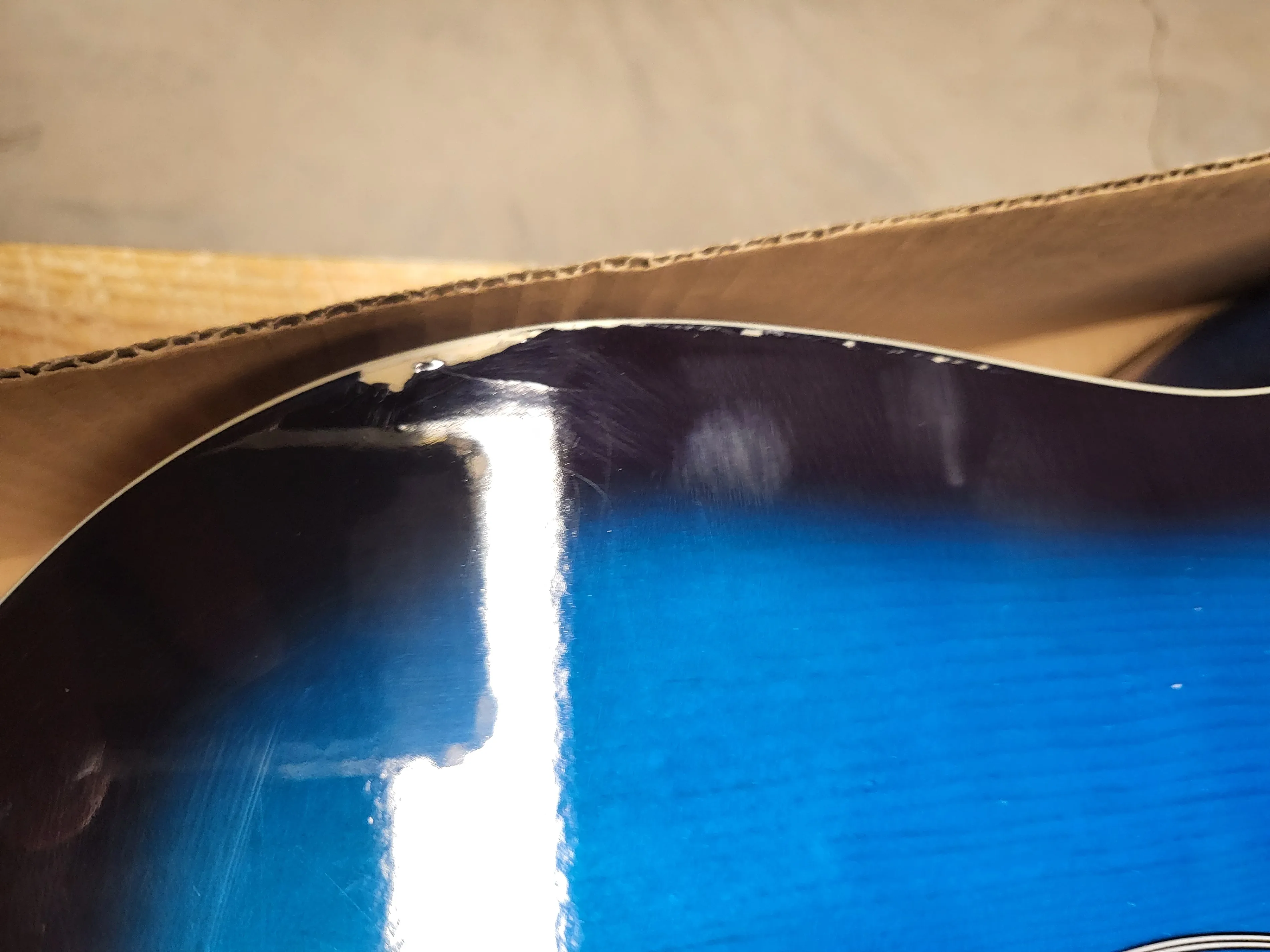 Left handed acoustic guitar cracked body 41 inch full size blue image indicator(4)