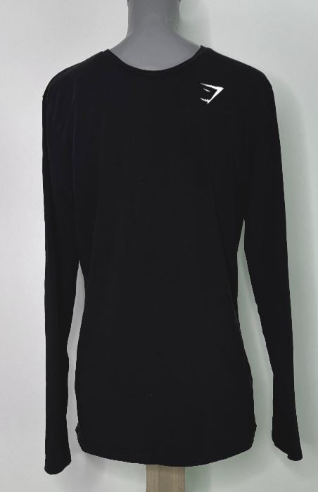 Black Cotton Gymshark Long Sleeve Shirt Adult Medium